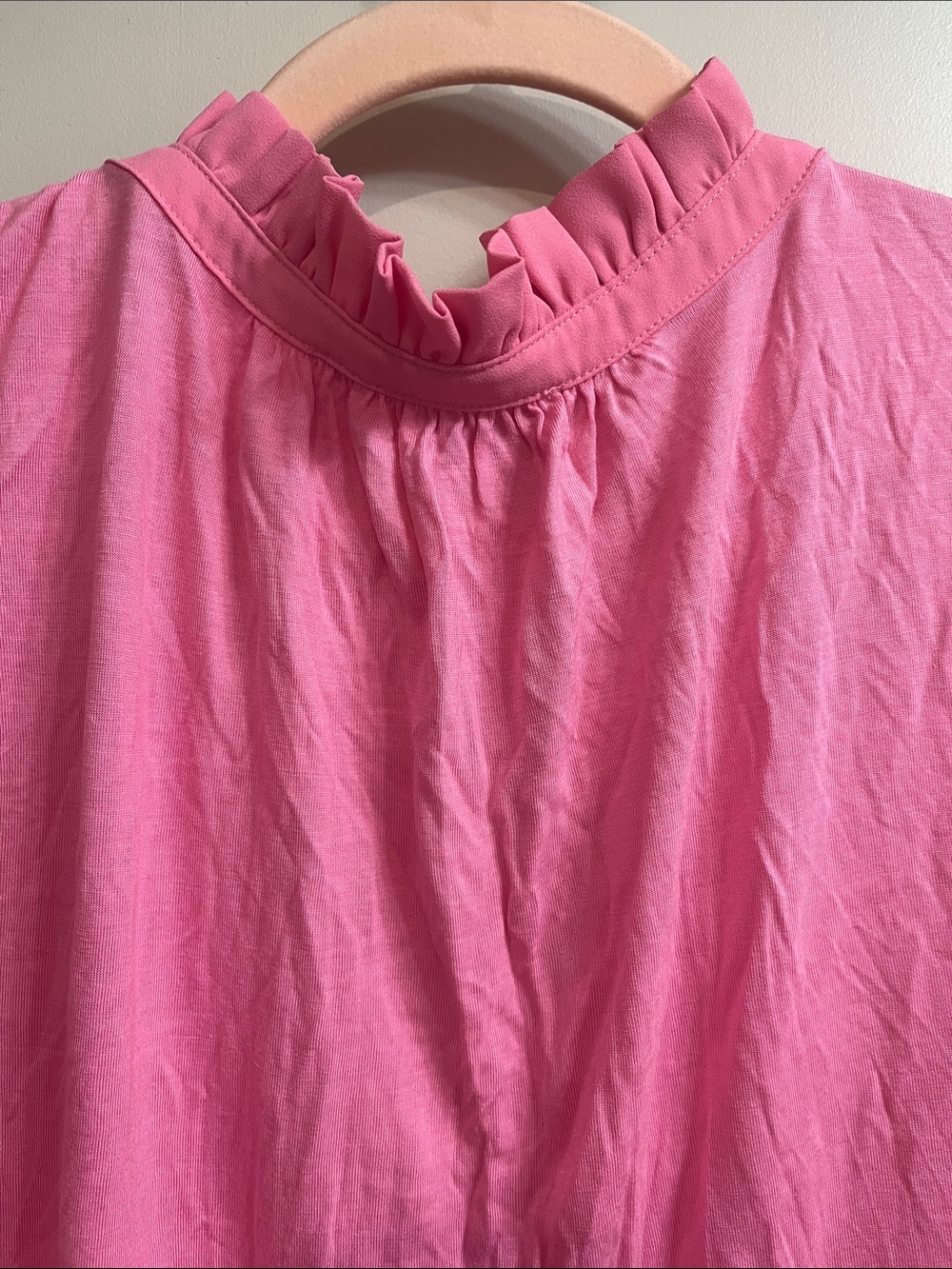 LOFT Pink Ruffle Neck Sleeveless Shell - Picture 13 of 14